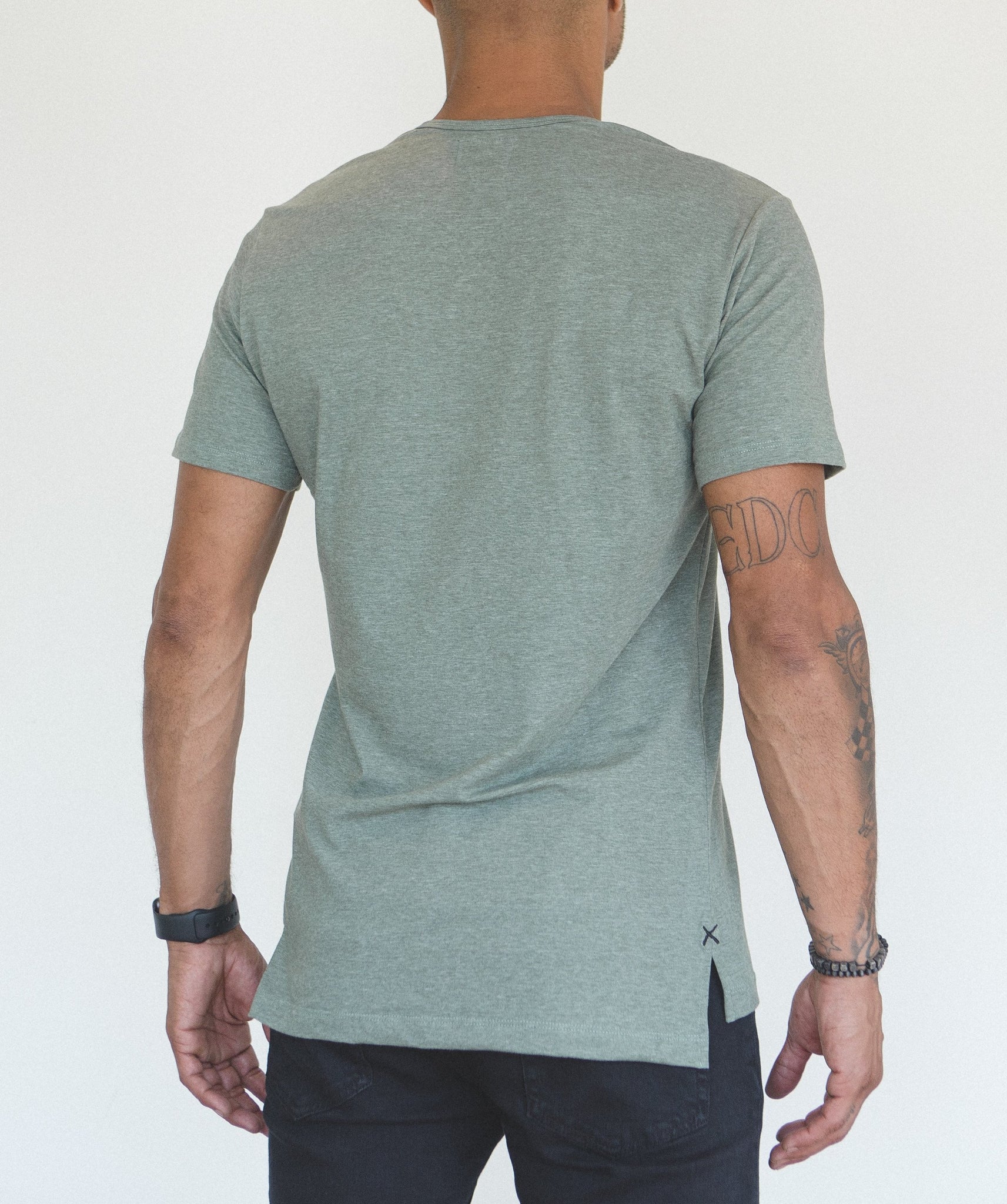 Green Crew Split-Hem