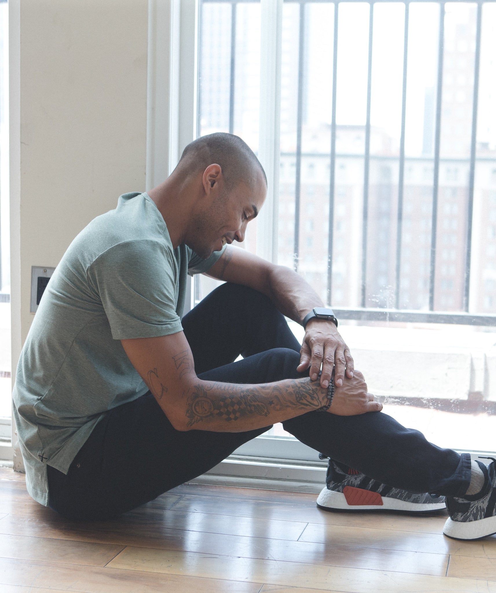 Green Crew Split-Hem